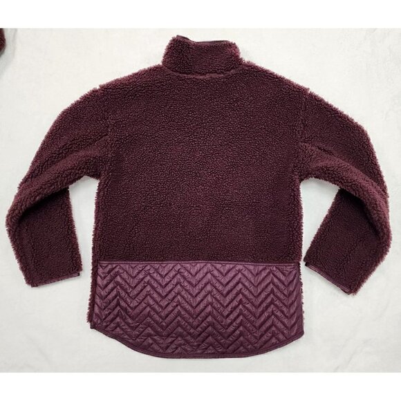 Athleta Cozy Sherpa Snap Sweatshirt Spiced Cabernet XS - Picture 8 of 9